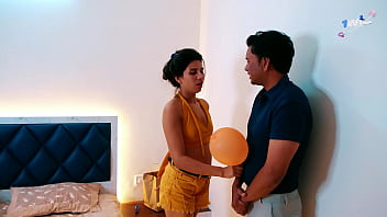Step-family gets wild with delivery boy on her birthday - Muskan and Rohit get their natural tits bouncing and ass shaking rough